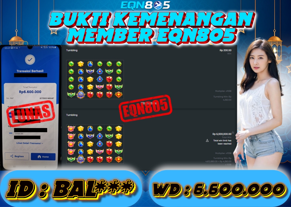 EQN805 JACKPOT  Rp 6.600.000 - LUNAS!!!