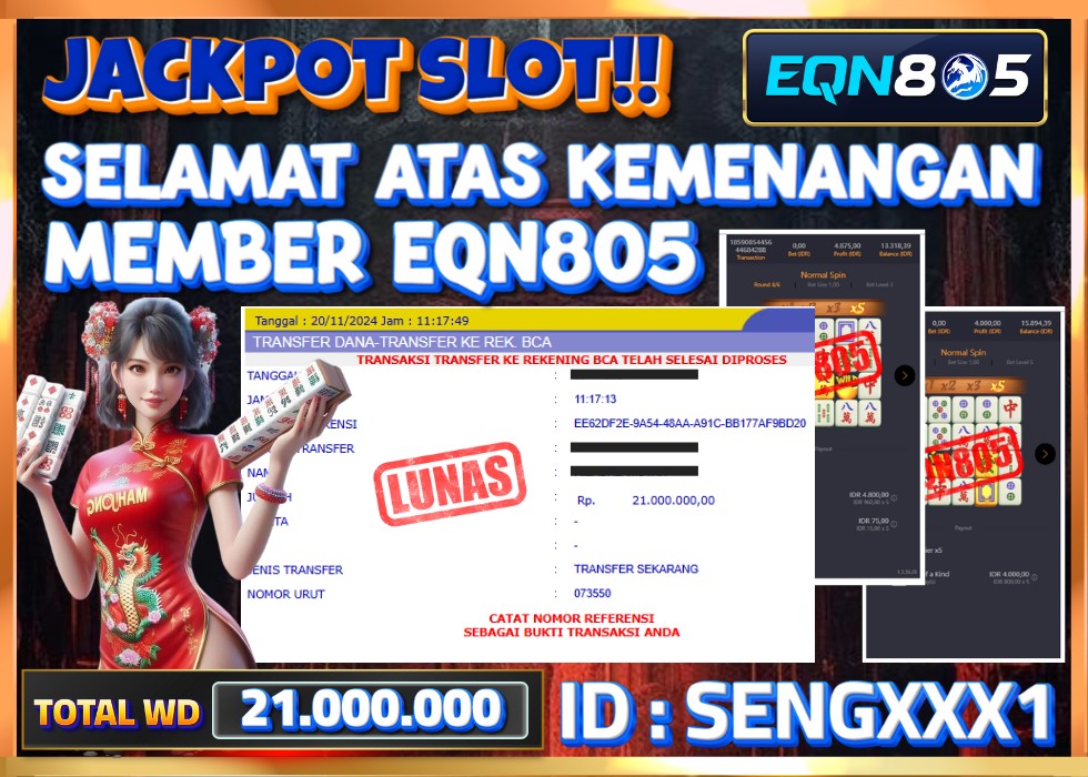 EQN805 JACKPOT  Rp 21.000.000 - LUNAS!!!