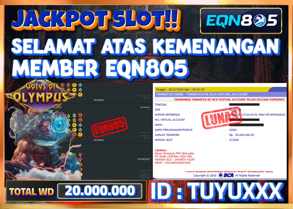 EQN805 JACKPOT  Rp 20.000.000 - LUNAS!!!