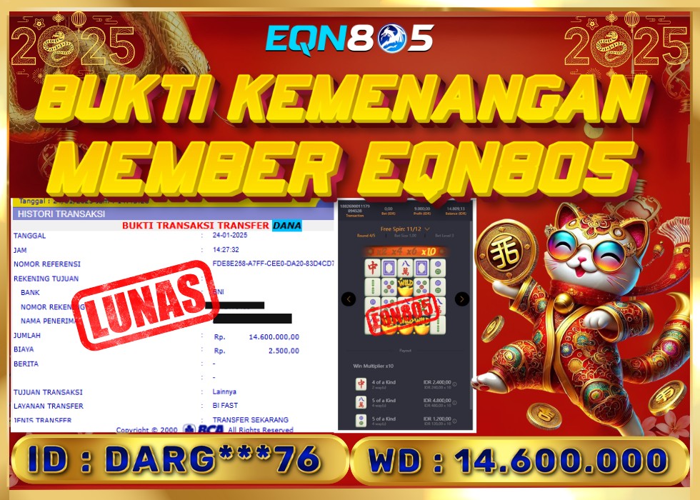 EQN805 JACKPOT  Rp 14.600.000 - LUNAS!!!