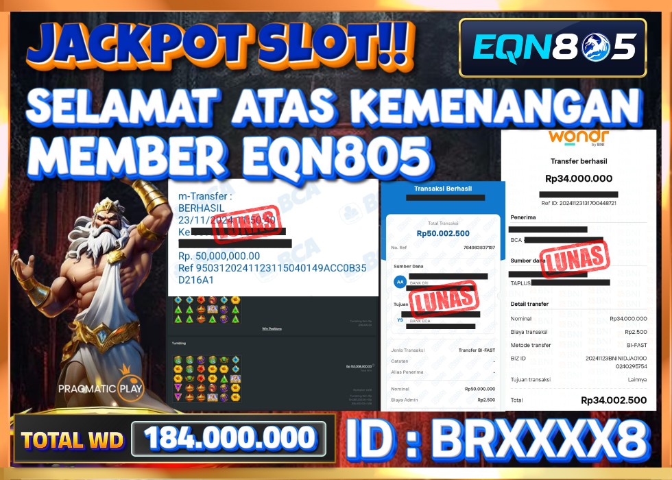 EQN805 JACKPOT  Rp 184.000.000 - LUNAS!!!