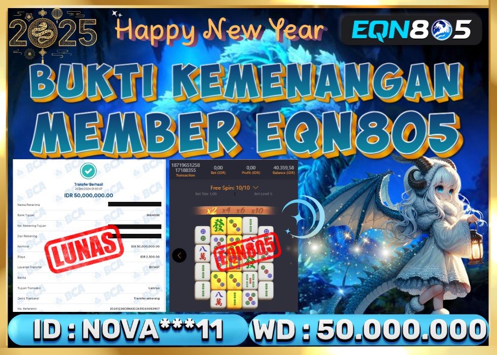EQN805 JACKPOT  Rp 50.000.000 - LUNAS!!!