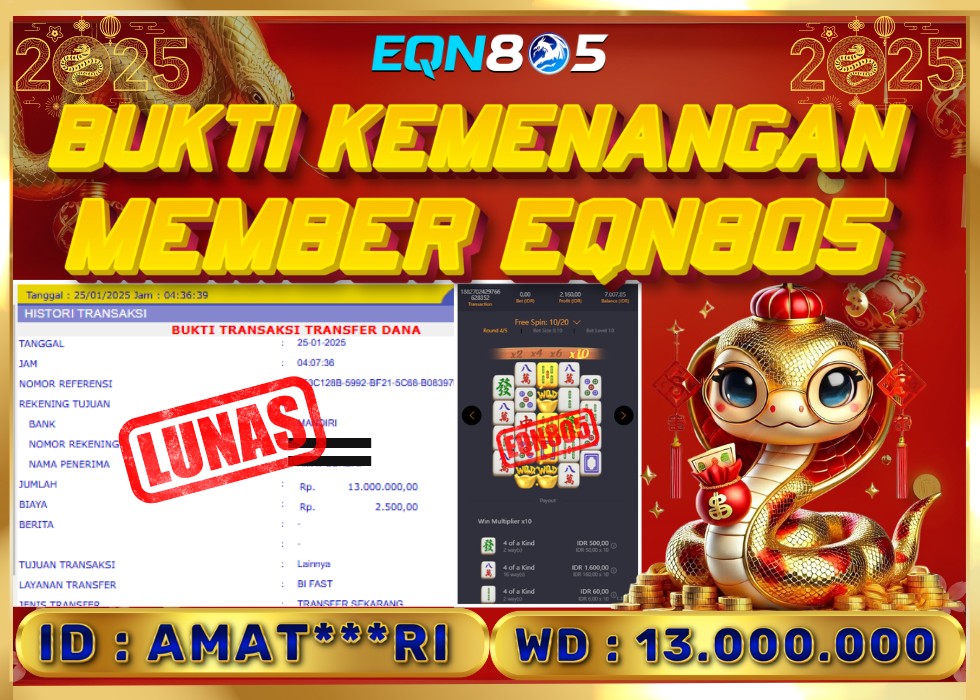 EQN805 JACKPOT  Rp 13.000.000 - LUNAS!!!