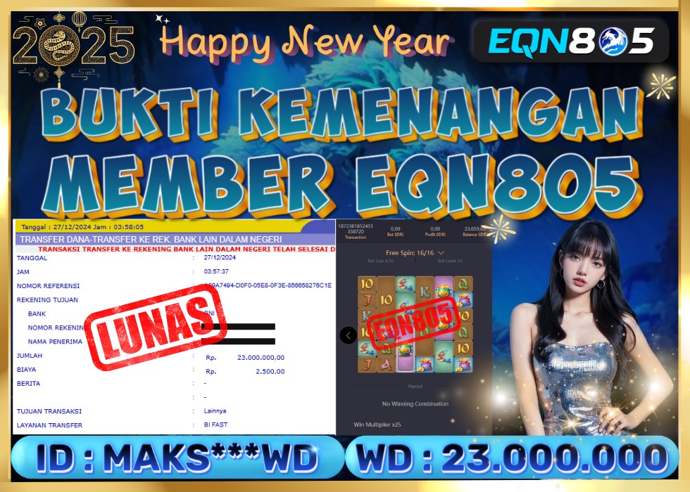 EQN805 JACKPOT  Rp 23.000.000 - LUNAS!!!