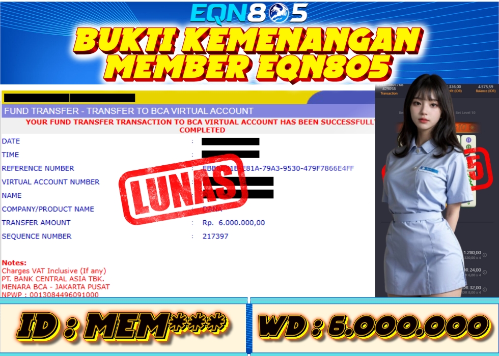 EQN805 JACKPOT  Rp 6.000.000 - LUNAS!!!