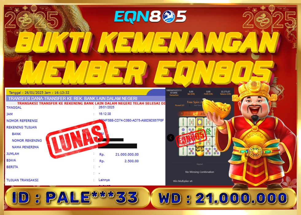 EQN805 JACKPOT  Rp 21.000.000 - LUNAS!!!