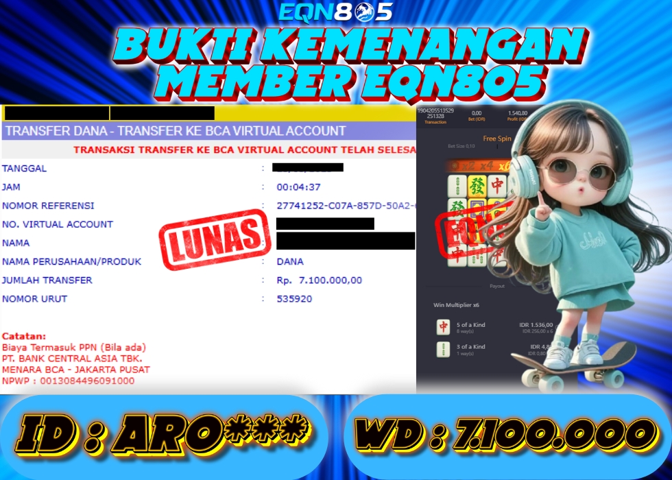 EQN805 JACKPOT  Rp 7.100.000 - LUNAS!!!