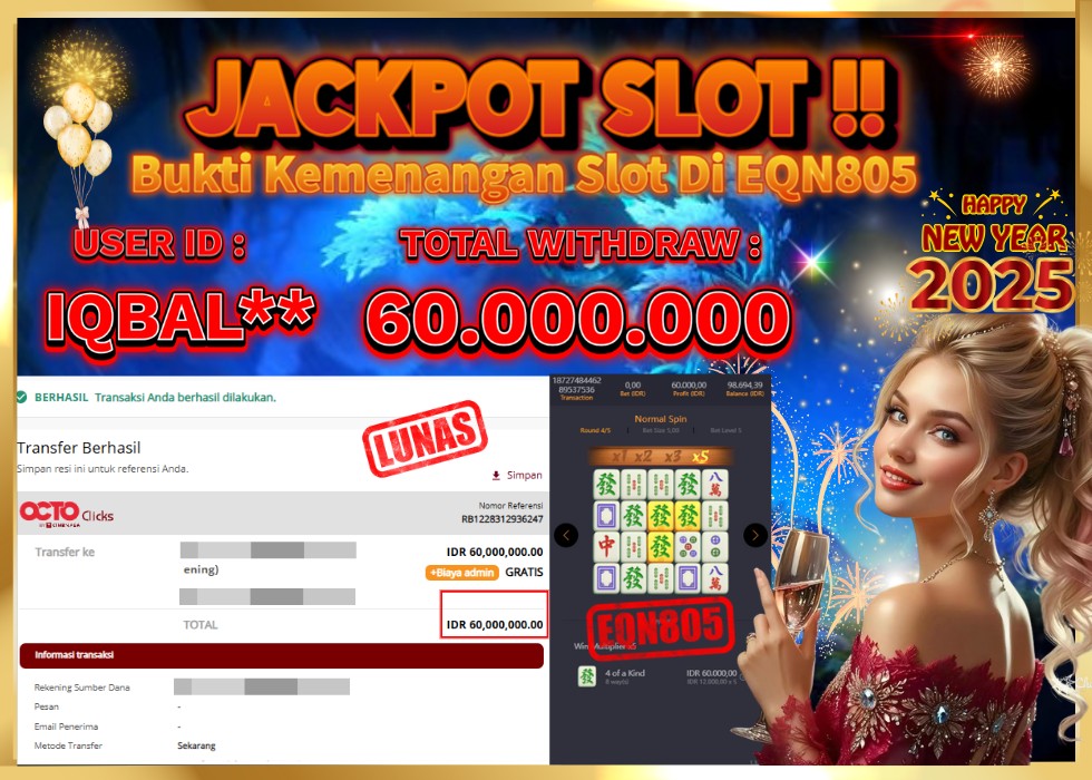 EQN805 JACKPOT  Rp 60.000.000 - LUNAS!!!