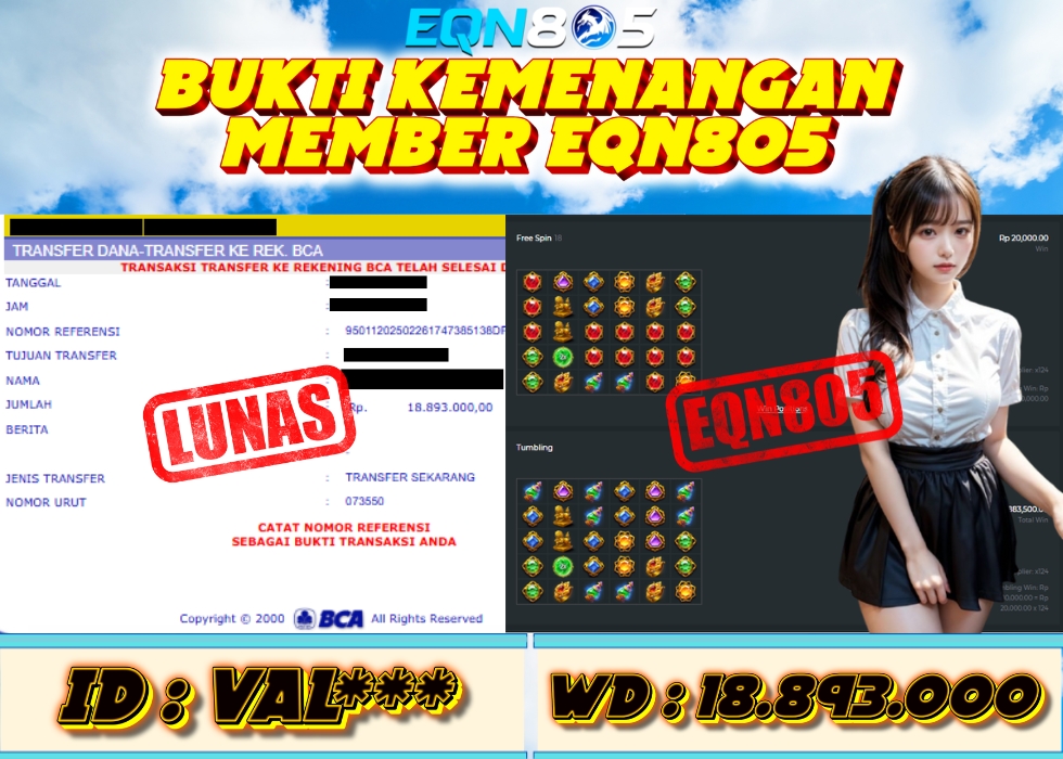 EQN805 JACKPOT  Rp 18.893.000 - LUNAS!!!