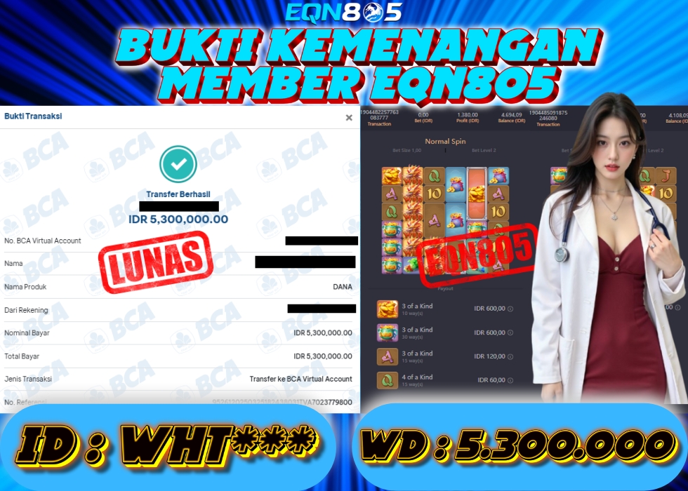 EQN805 JACKPOT  Rp 5.300.000 - LUNAS!!!