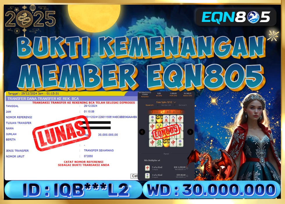 EQN805 JACKPOT  Rp 30.000.000 - LUNAS!!!