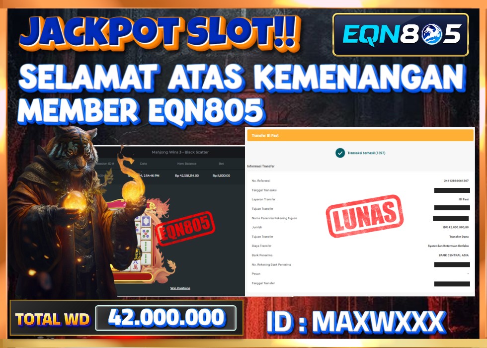 EQN805 JACKPOT  Rp 42.000.000 - LUNAS!!!
