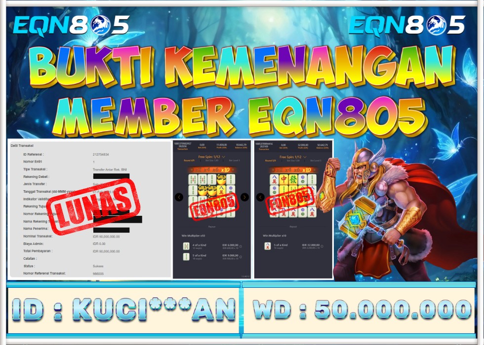 EQN805 JACKPOT  Rp 50.000.000 - LUNAS!!!