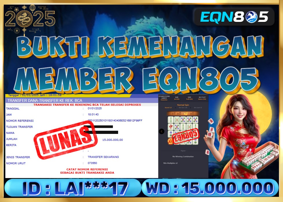 EQN805 JACKPOT  Rp 15.000.000 - LUNAS!!!
