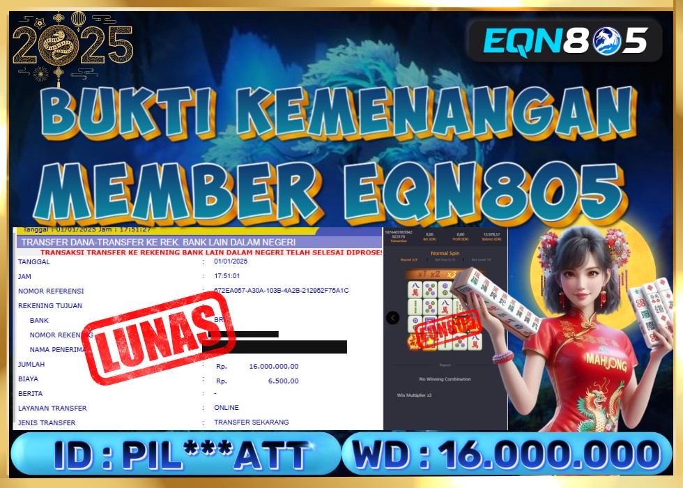 EQN805 JACKPOT  Rp 16.000.000 - LUNAS!!!