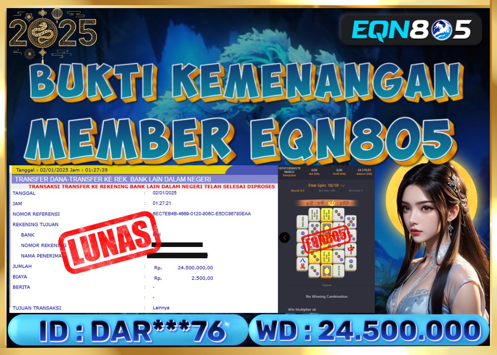 EQN805 JACKPOT  Rp 24.500.000 - LUNAS!!!