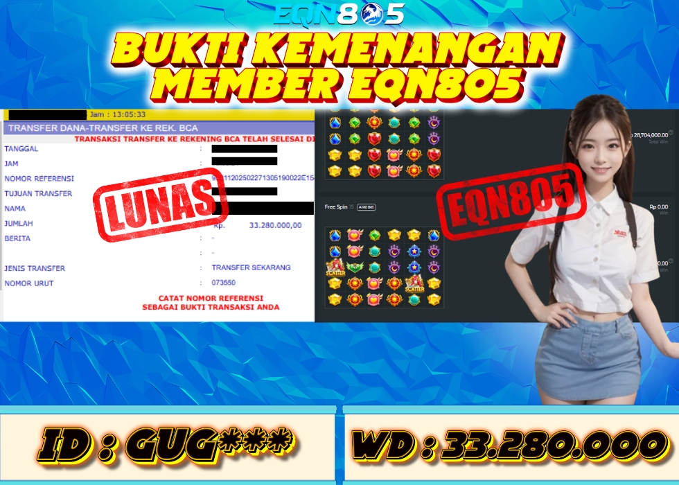 EQN805 JACKPOT  Rp 33.280.000 - LUNAS!!!