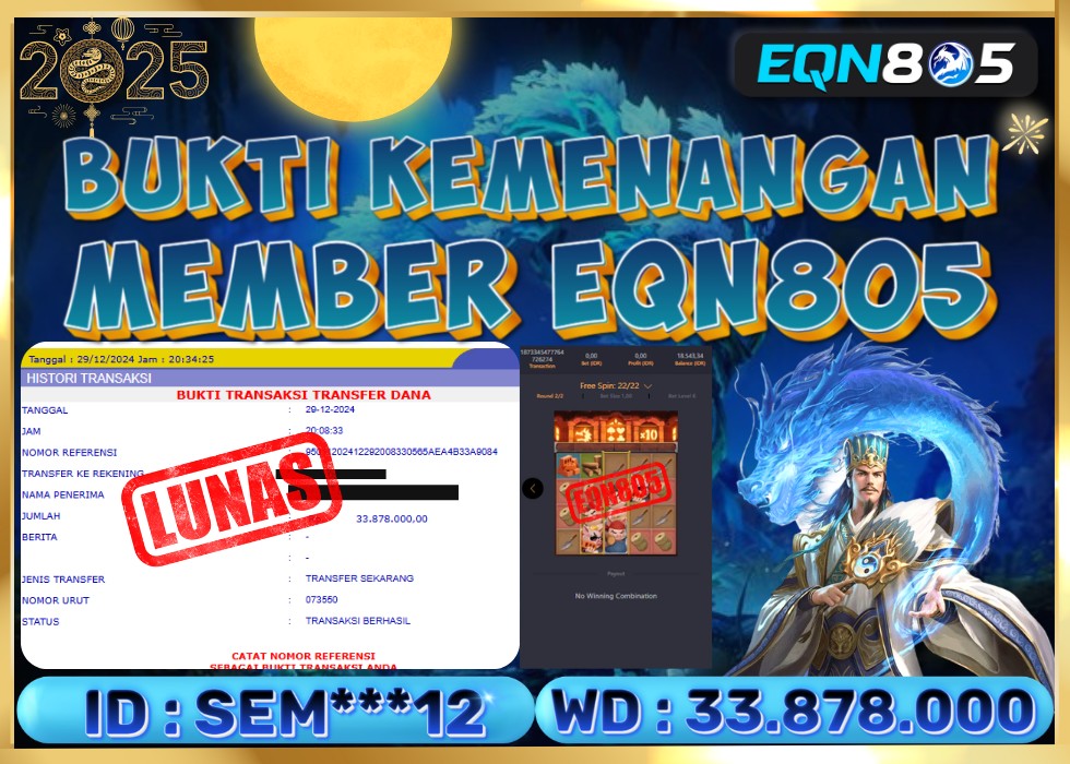 EQN805 JACKPOT  Rp 33.878.000 - LUNAS!!!
