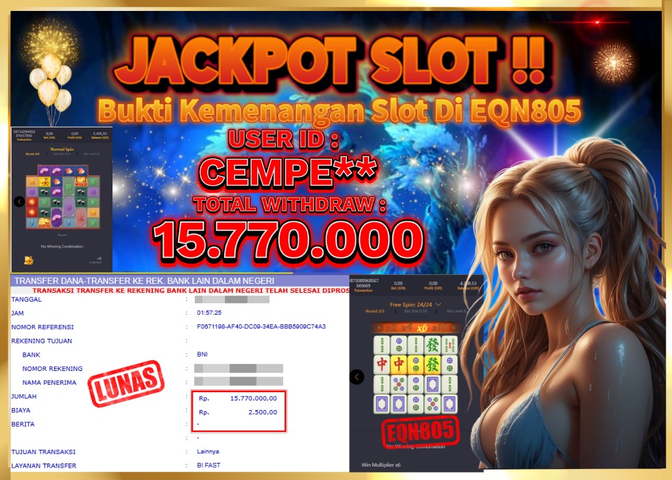 EQN805 JACKPOT  Rp 15.770.000 - LUNAS!!!