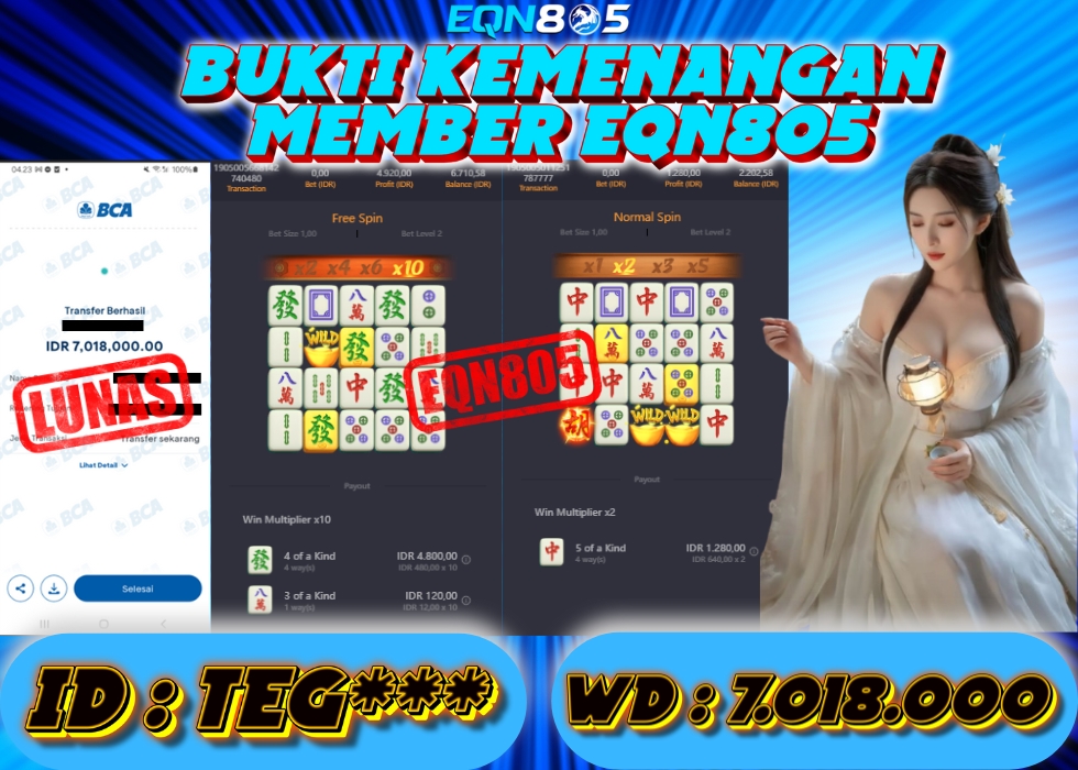 EQN805 JACKPOT  Rp 7.018.000 - LUNAS!!!
