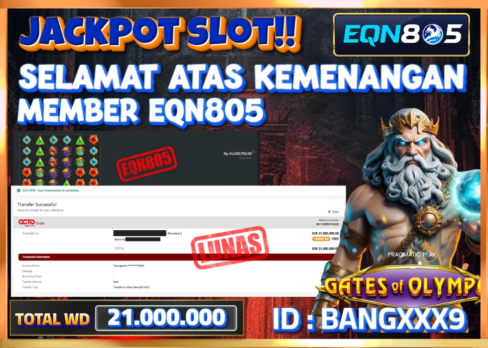 EQN805 JACKPOT  Rp 21.000.000 - LUNAS!!!