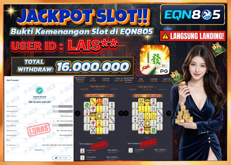 EQN805 JACKPOT  Rp 16.000.000 - LUNAS!!!