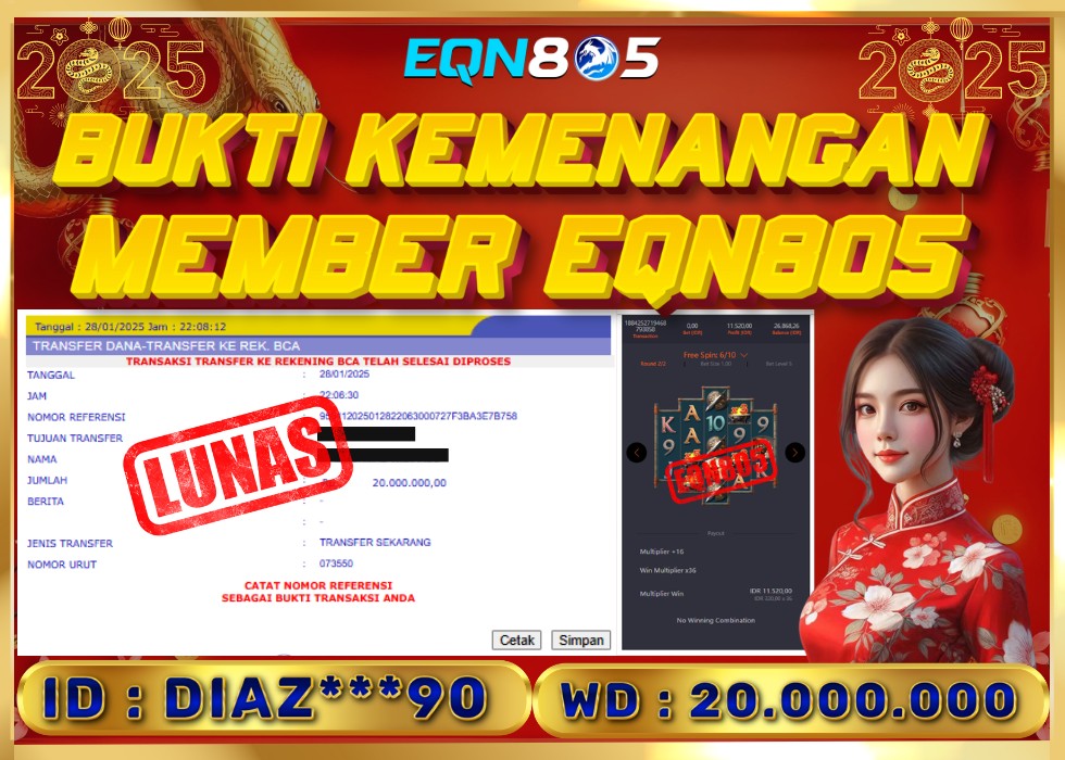 EQN805 JACKPOT  Rp 20.000.000 - LUNAS!!!