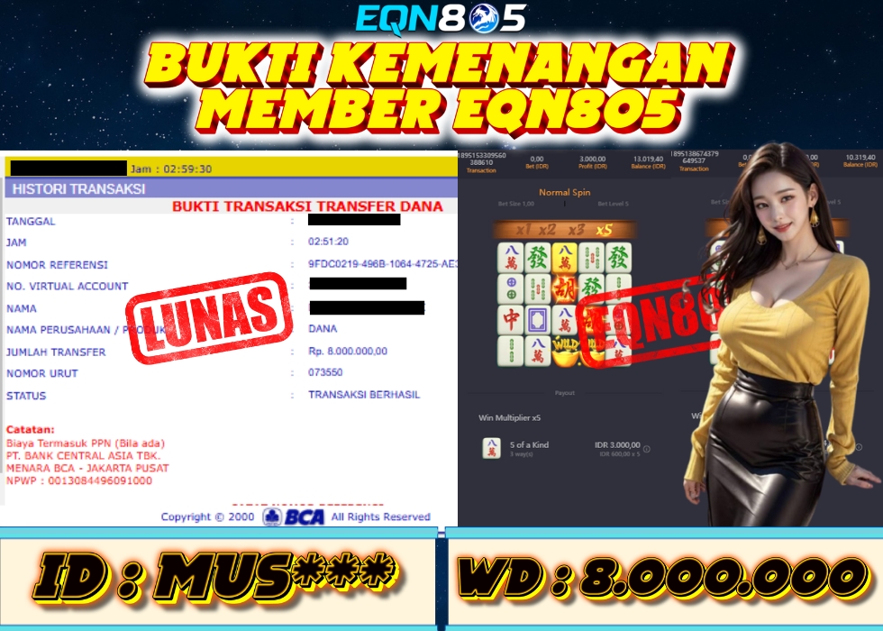 EQN805 JACKPOT  Rp 8.000.000 - LUNAS!!!