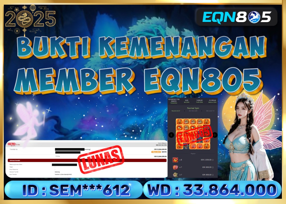 EQN805 JACKPOT  Rp 33.864.000 - LUNAS!!!