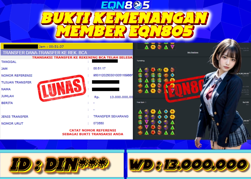 EQN805 JACKPOT  Rp 13.000.000 - LUNAS!!!