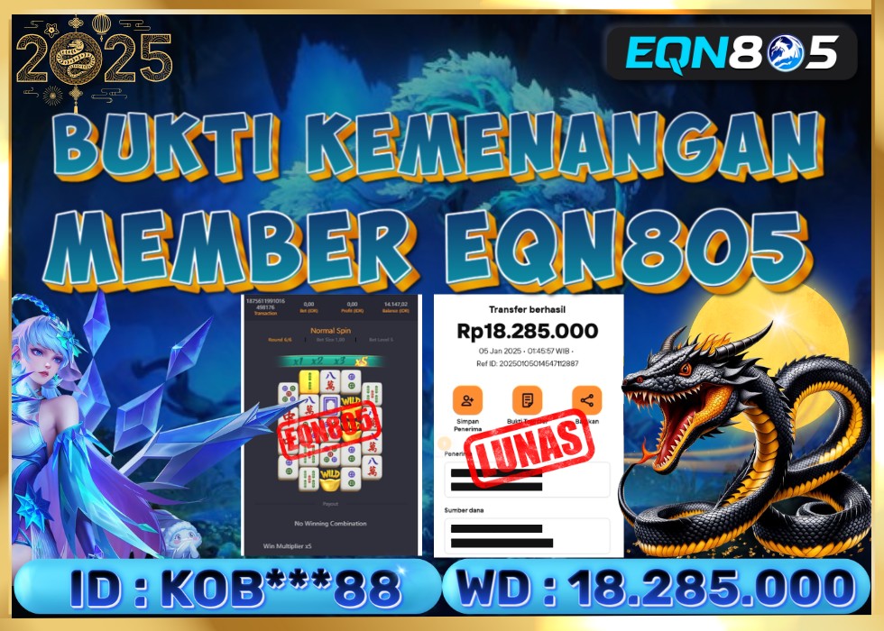 EQN805 JACKPOT  Rp 18.285.000 - LUNAS!!!