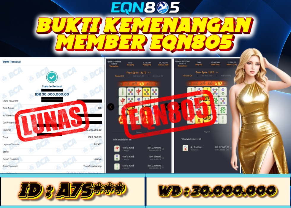 EQN805 JACKPOT  Rp 30.000.000 - LUNAS!!!