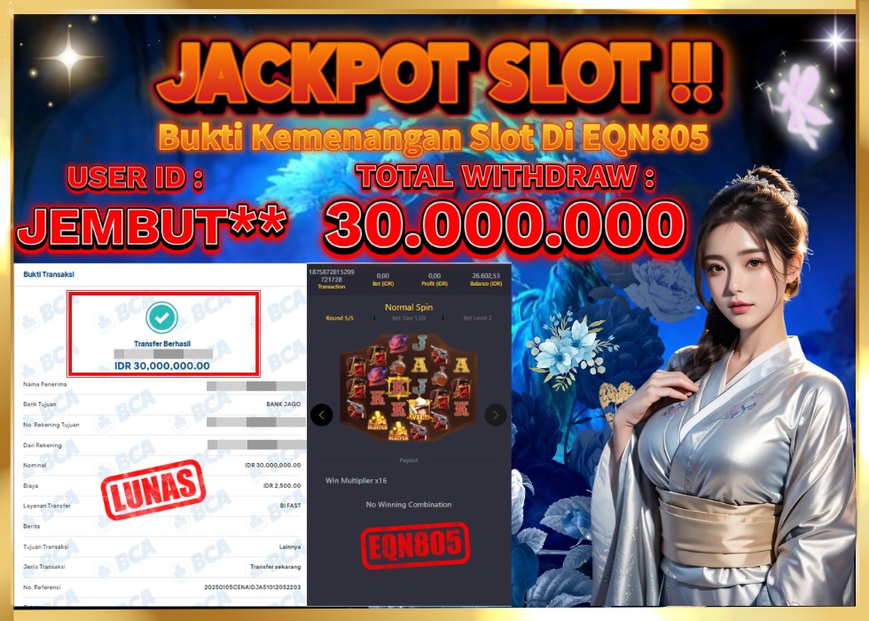 EQN805 JACKPOT  Rp 30.000.000 - LUNAS!!!