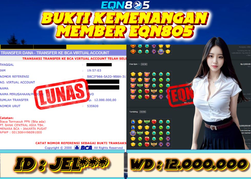 EQN805 JACKPOT  Rp 12.000.000 - LUNAS!!!
