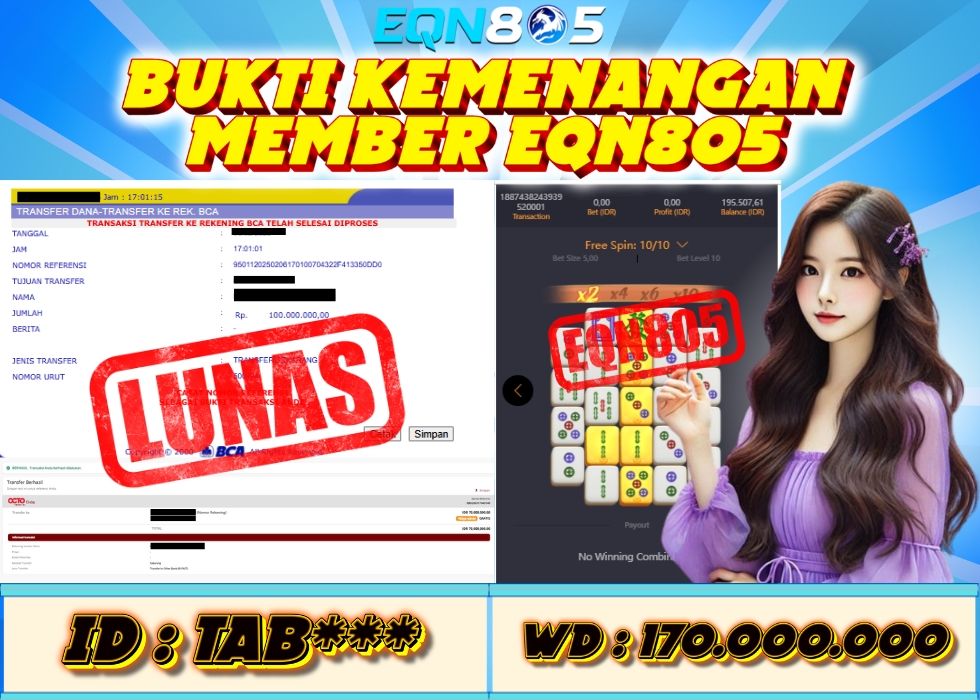 EQN805 JACKPOT  Rp 170.000.000 - LUNAS!!!