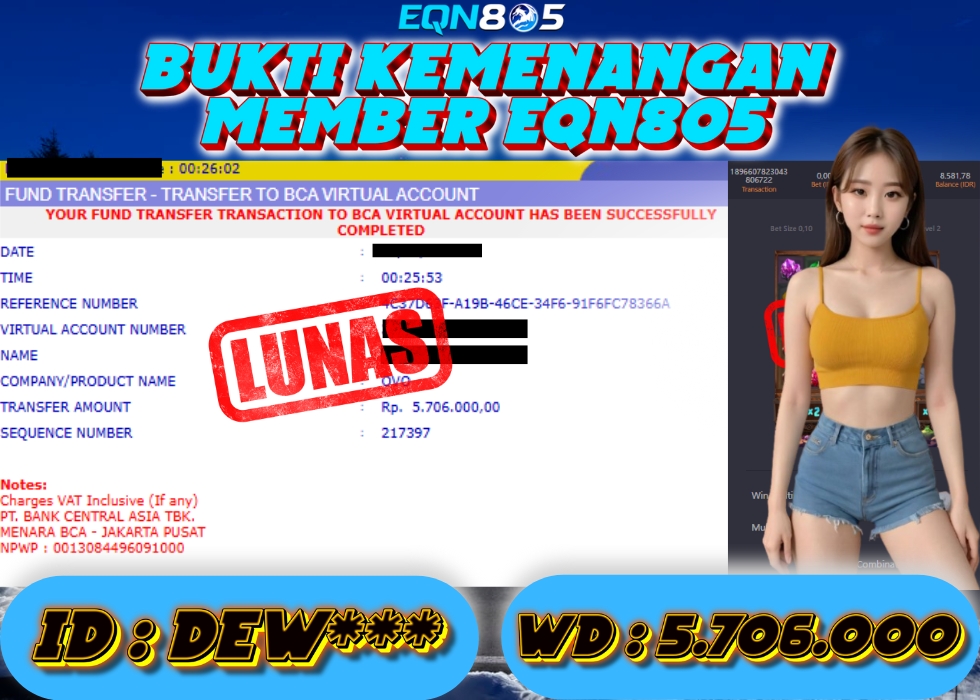 EQN805 JACKPOT  Rp 5.706.000 - LUNAS!!!