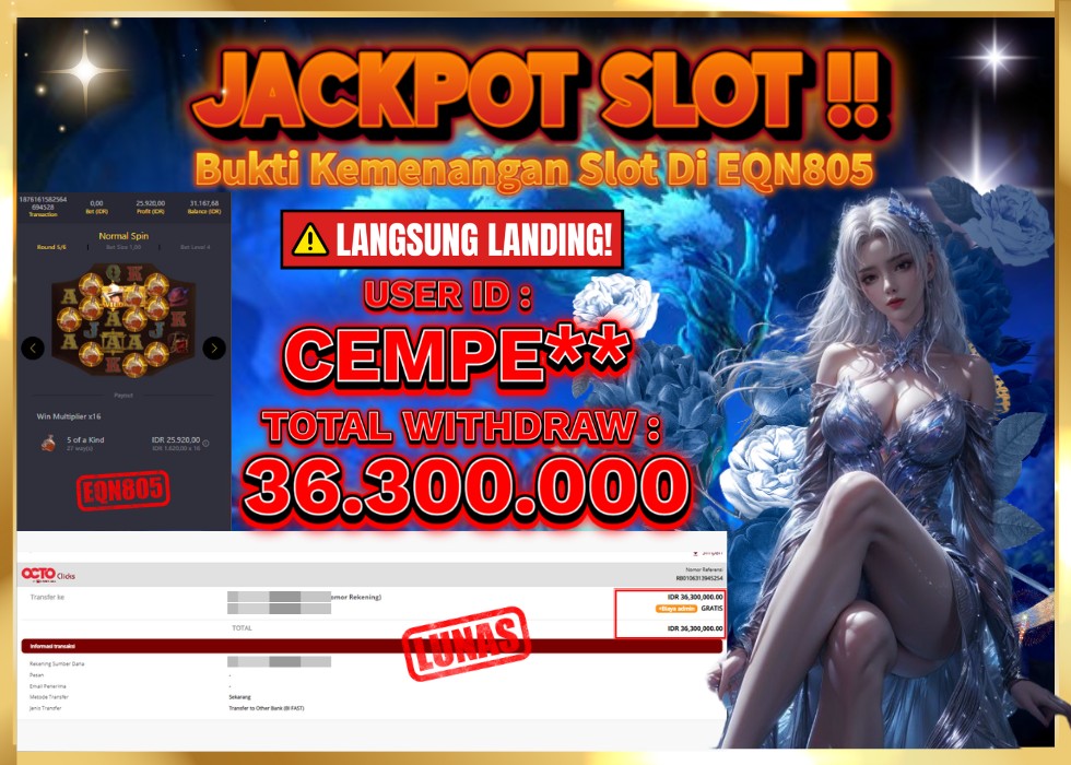 EQN805 JACKPOT  Rp 36.300.000 - LUNAS!!!