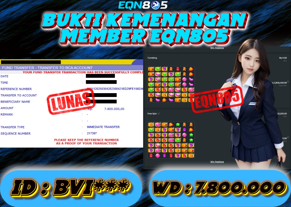 EQN805 JACKPOT  Rp 7.800.000 - LUNAS!!!