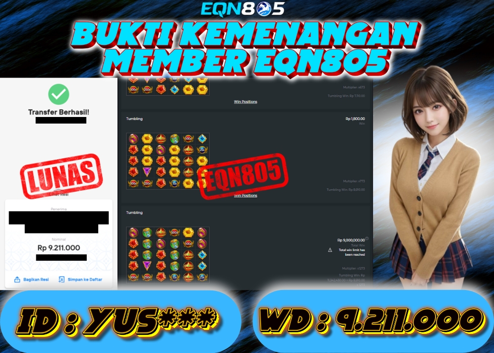 EQN805 JACKPOT  Rp 9.211.000 - LUNAS!!!