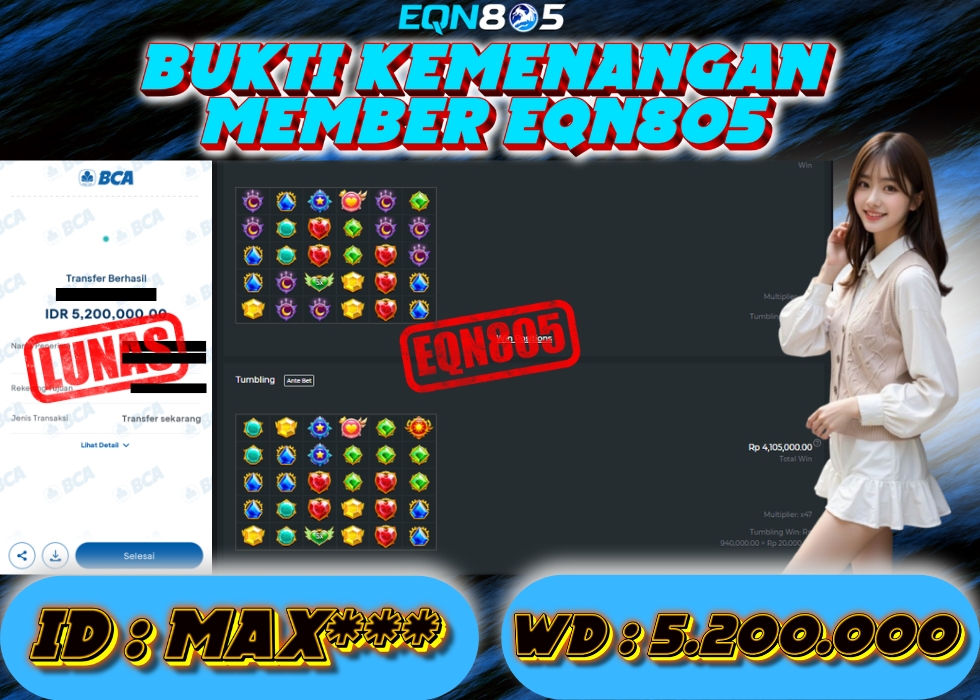 EQN805 JACKPOT  Rp 5.200.000 - LUNAS!!!