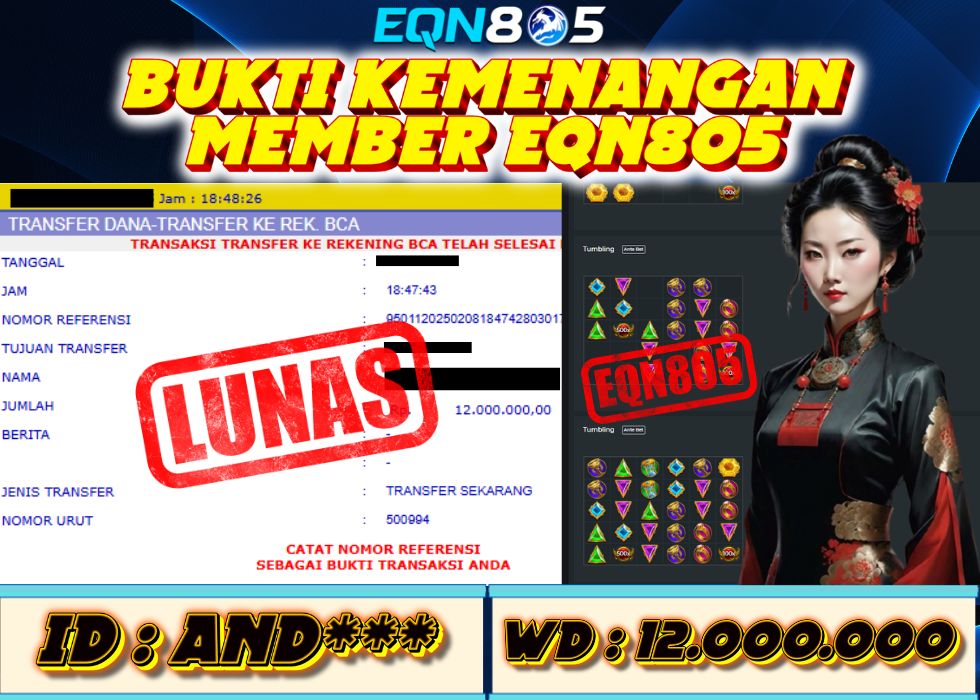 EQN805 JACKPOT  Rp 12.000.000 - LUNAS!!!