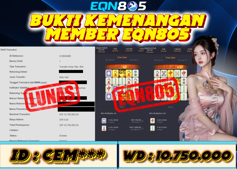 EQN805 JACKPOT  Rp 10.750.000 - LUNAS!!!