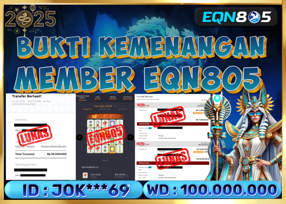 EQN805 JACKPOT  Rp 100.000.000 - LUNAS!!!