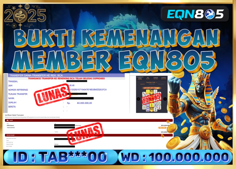 EQN805 JACKPOT  Rp 100.000.000 - LUNAS!!!